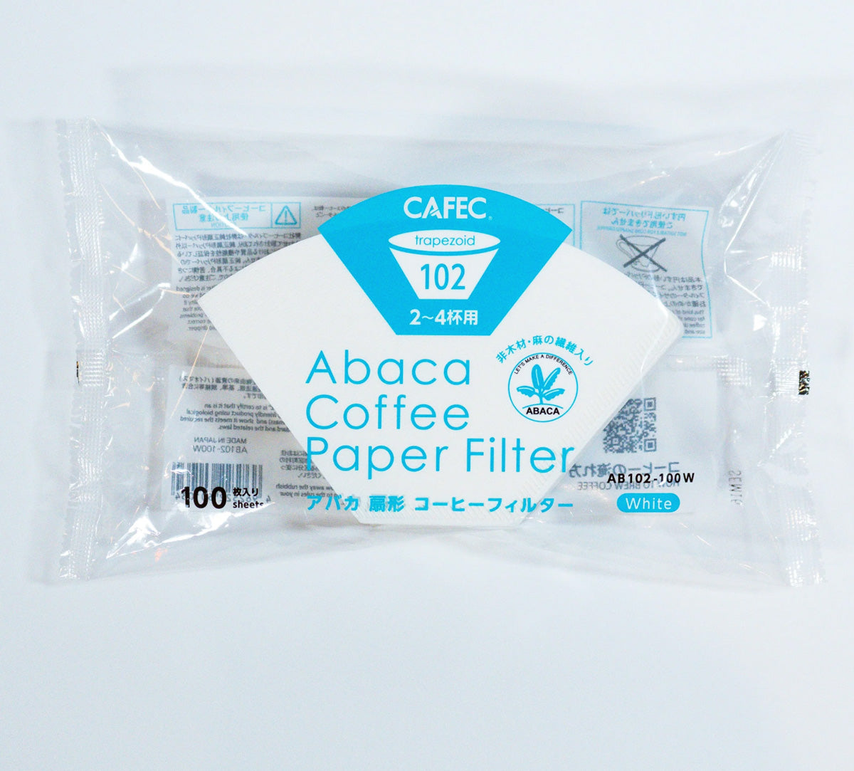 アバカ扇形 ペーパーフィルター102(White)2〜4杯用 100枚入