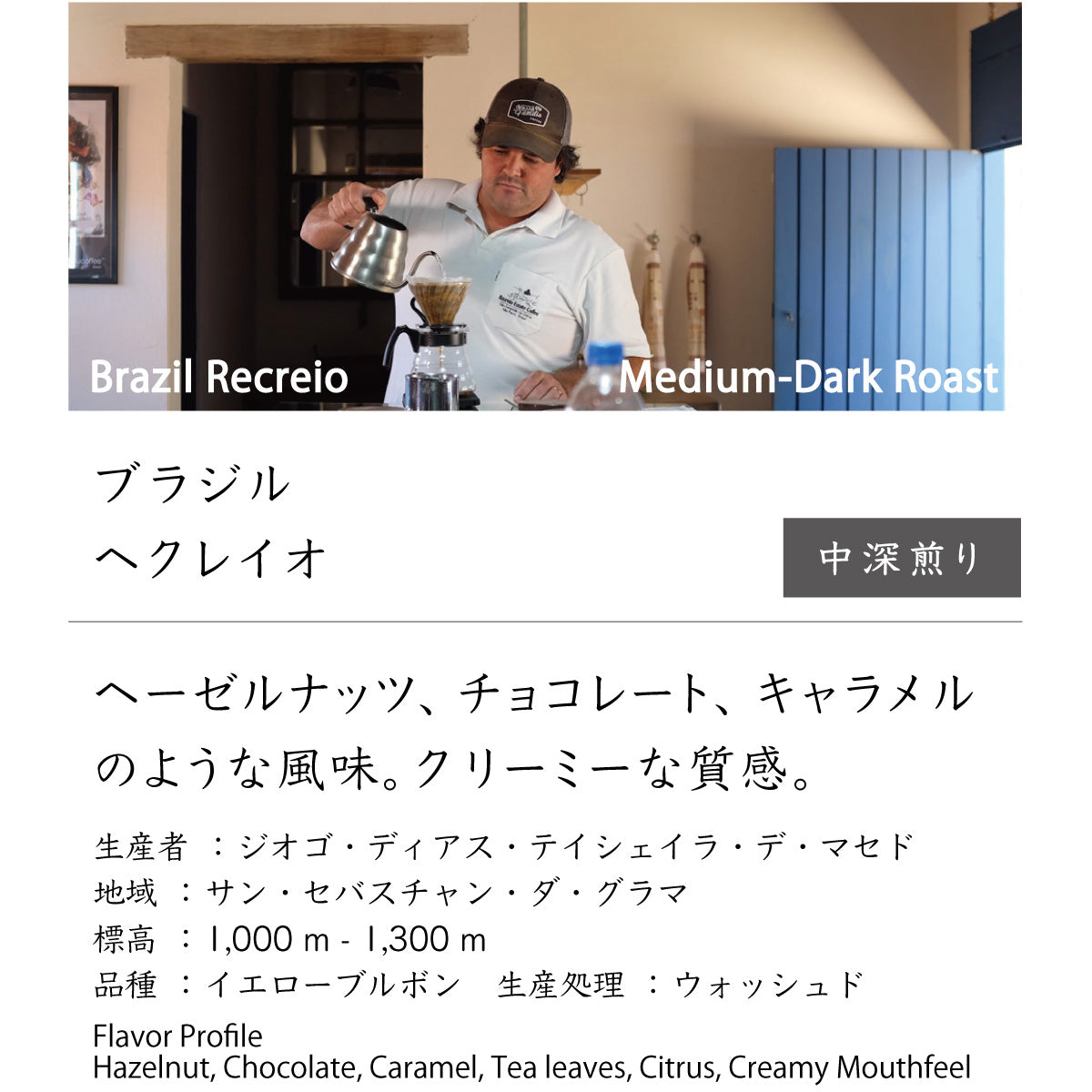 ブラジル　ヘクレイオ　中深煎り